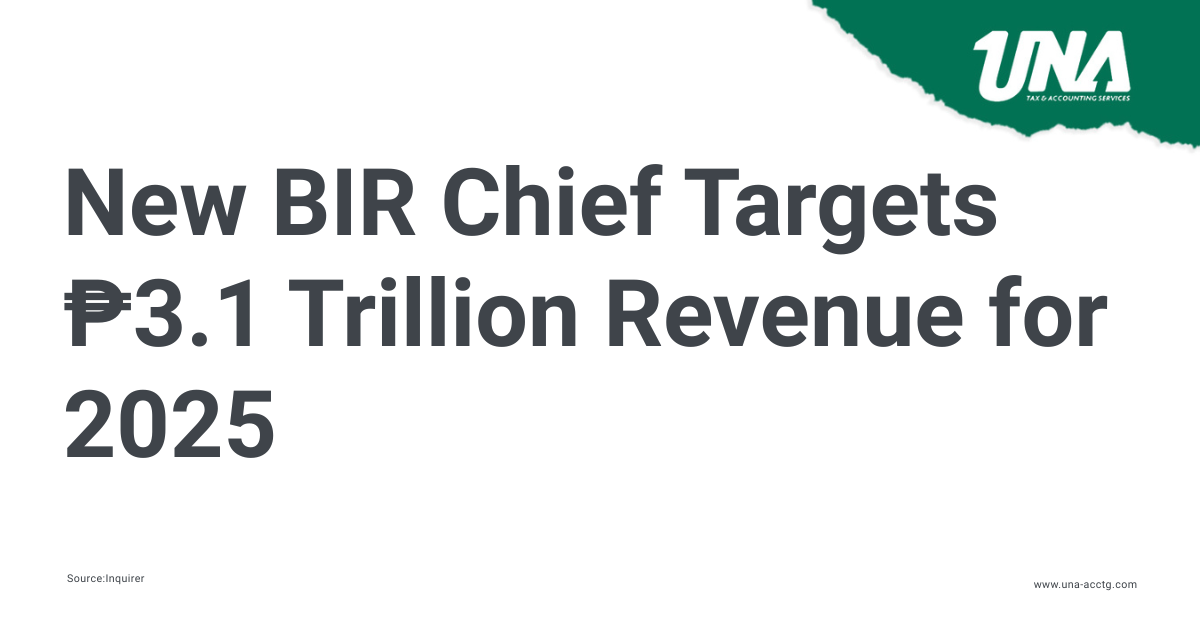 Read more about the article BIR Targets ₱3.1 Trillion Tax Collection for 2025 | Commissioner Mendoza Sets Urgent Directive